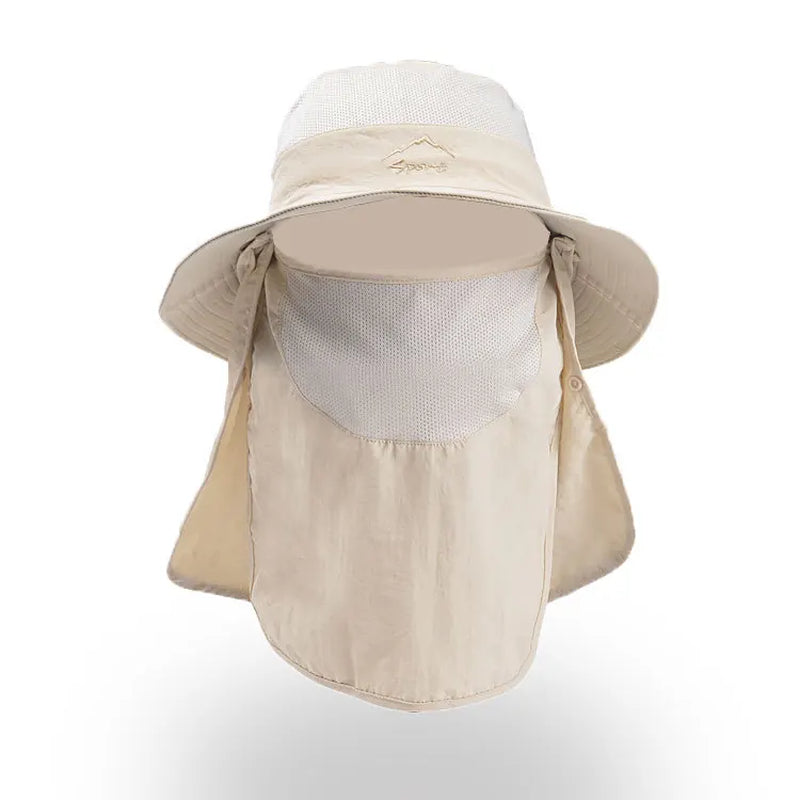 Summer Quick-Drying Boonie Men Women Hat Outdoor Face Mask Wide Brim Bucket Hat Sun Protection Panama Cap for Fishing Hunting